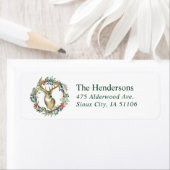 Rendier krans vakantie retour adres etiket (Insitu)