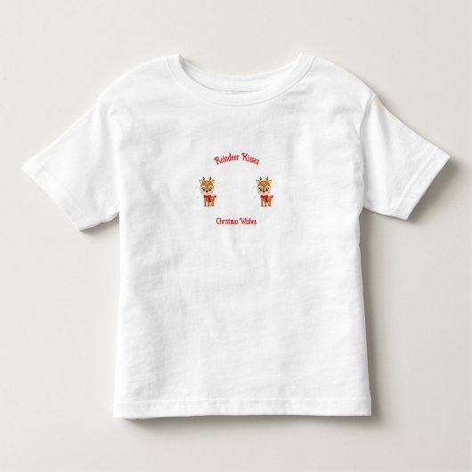 Rendier Kusjes, Kerstwensen T-Shirt (Voorkant)