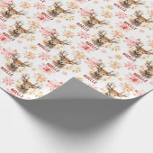 Rendier Lights Gepersonaliseerde Gift Wrap Cadeaupapier (Hoek)