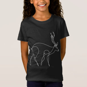 Rendier Line Art Elk Minimalist X-Mas Cool Christ T-shirt