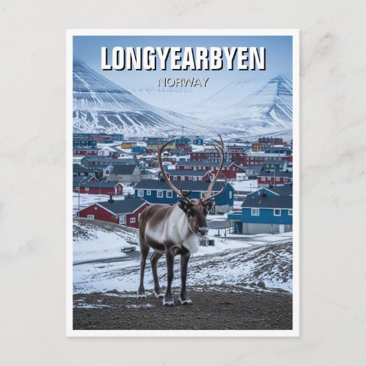 Rendier Longyearbyen Svalbard Noorwegen Briefkaart (Voorkant)