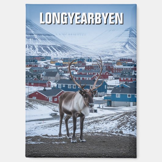 Rendier Longyearbyen Svalbard Noorwegen Magneet (Voorkant)