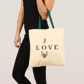 Rendier Love Joy Kisses Feestelijke Kerst Tote Bag (Voorkant (product))