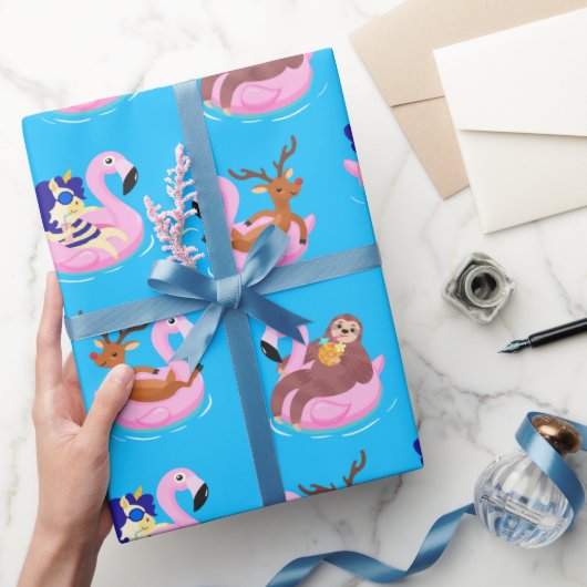 Rendier-, luiaard-, eenhoorn- & flamingowrap cadeaupapier (Geschenken)