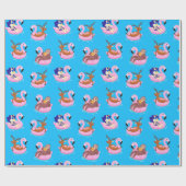 Rendier-, luiaard-, eenhoorn- & flamingowrap cadeaupapier (Vlak)