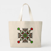 Rendier Mandala Ontwerp Grote Tote Bag (Achterkant)