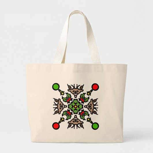 Rendier Mandala Ontwerp Grote Tote Bag (Voorkant)