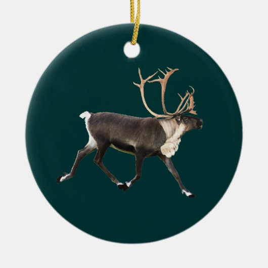 Rendier - Mannelijk Kariboe Keramisch Ornament (Voorkant)