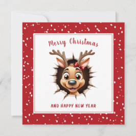 Rendier Meisje doorbreken door Grappige Kerstmis Kaart