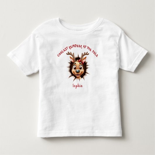 rendier meisje doorbreken naam kerst kinder shirts (Voorkant)