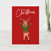 Rendier Merry Christmas Fun Kaart (Voorkant)