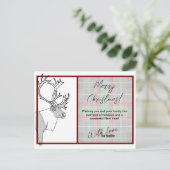 Rendier Merry Christmas Plaid  Feestdagenkaart (Staand voorkant)
