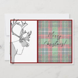 Rendier Merry Christmas Plaid  Kaart