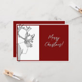 Rendier Merry Christmas Plaid  Kaart (Voorkant / Achterkant in situ)