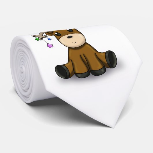 Rendier met Gekleurde Sterren Stropdas (Opgerold)