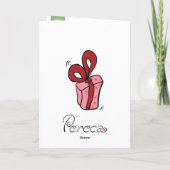 Rendier met geschenkdozen feestdagen kaart (Achterkant)