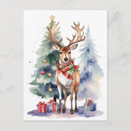 Rendier met geschenken briefkaart