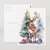 Rendier met geschenken briefkaart (Voorkant / Achterkant)