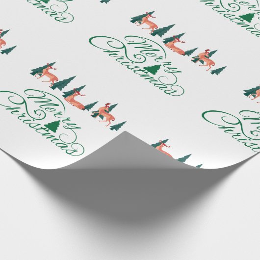 rendier met kerstmutsen cadeaupapier (Hoek)