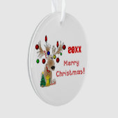 Rendier met lichten op het gewei ornament (voorkant)