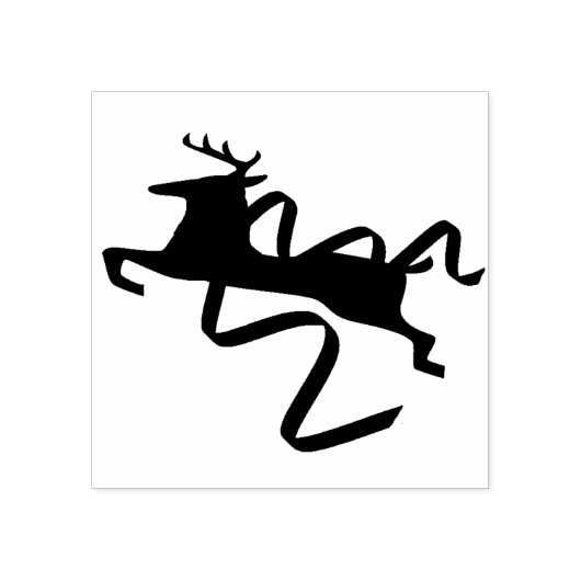Rendier met lint Art Stamp Rubberstempel (Afrduk)