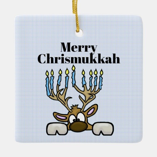 rendier met Menorah Antlers Chrismukkah Ornament (Voorkant)
