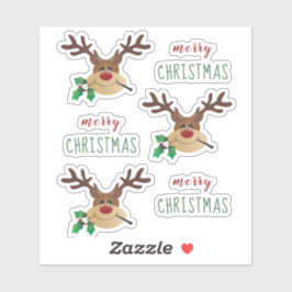rendier met mistletoe sticker