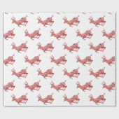 rendier met rode Folie Cadeaupapier (Vlak)