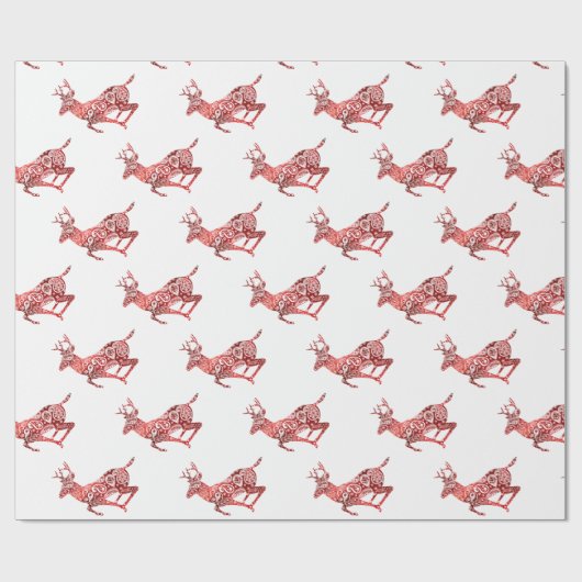 rendier met rode Folie Cadeaupapier (Vlak)