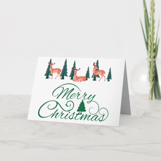 rendier met Santa Hats Holiday Kaart (Voorkant)