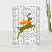 Rendier met sjaal feestdagen kaart (Voorkant)