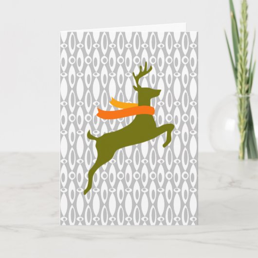 Rendier met sjaal feestdagen kaart (Voorkant)