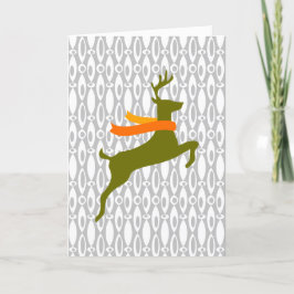 Rendier met sjaal feestdagen kaart