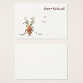 Rendier met verlichting Kerst cadeau label Visitekaartje (Voorkant /achterkant)