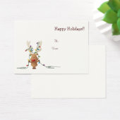 Rendier met verlichting Kerst cadeau label Visitekaartje (Bureau)