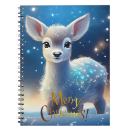 Rendier met vrolijk kerstgroet notitieboek