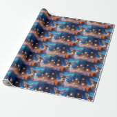 Rendier met vrolijke kerstgroet cadeaupapier (Uitgerold)