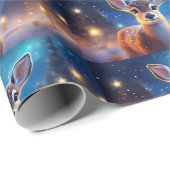 Rendier met vrolijke kerstgroet cadeaupapier (Rol Hoek)