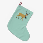 rendier met winterscharf (kerstdier) grote kerstsok (Voorkant (Hangend))