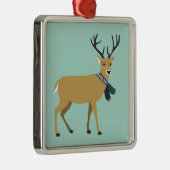 rendier met winterscharf (kerstdier) metalen ornament (Rechts)