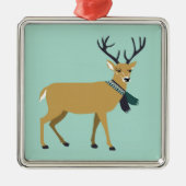 rendier met winterscharf (kerstdier) metalen ornament (Voorkant)