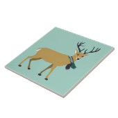 rendier met winterscharf (kerstdier) tegeltje (Zijkant)