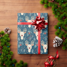 Rendier Mistletoe Kerstavond inpakpapier