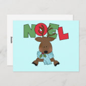 Rendier Noel Tshirts en Geschenken Feestdagenkaart (Voorkant / Achterkant)