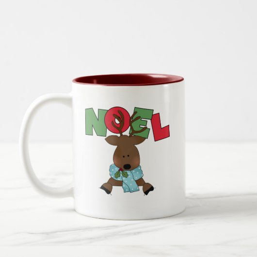 Rendier Noel Tshirts en Geschenken Tweekleurige Koffiemok (Links)