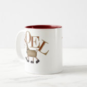 Rendier NOEL Tweekleurige Koffiemok (Voorkant links)