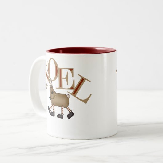 Rendier NOEL Tweekleurige Koffiemok (Voorkant links)