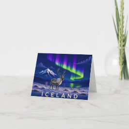 Rendier Noorderlicht IJsland Dankkaart Bedankkaart