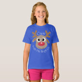 Rendier Noordpool Sleigh Crew Christmas Blue T-shirt (Voorkant volledig)