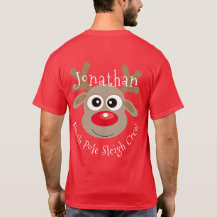 Rendier Noordpool Sleigh Crew Fun Christmas T-shirt
